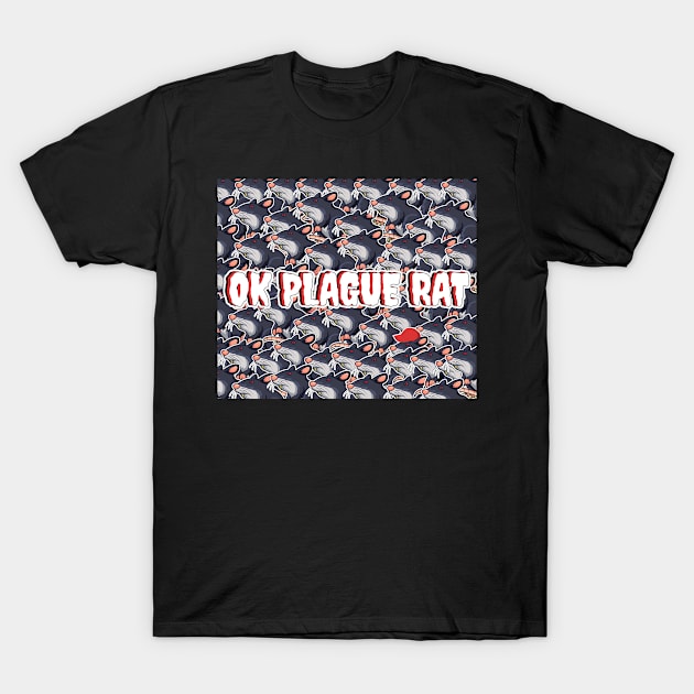 OK Plague Rat One Red Hat Crowd Design Print Square T-Shirt by aaallsmiles